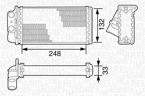 MAGNETI MARELLI Теплообменник, отопление салона 350218076000